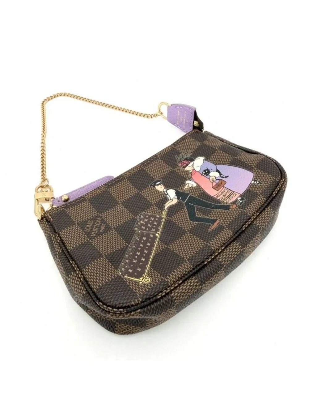 Louis Vuitton For Handbag Damier Mini Pochette Accessory Soir Illustre Sally